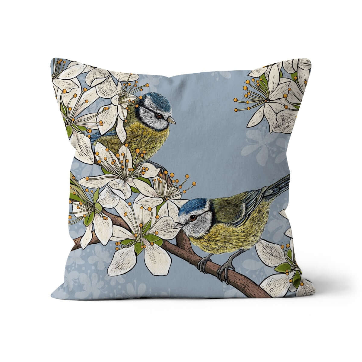 Hedgerow Blue Tits Cushion