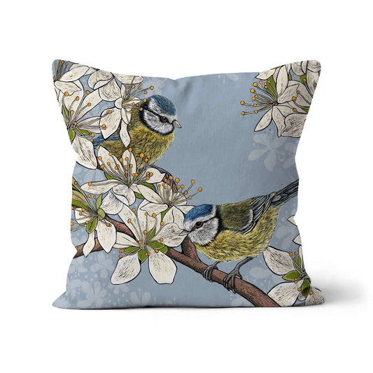 Hedgerow Blue Tits Cushion
