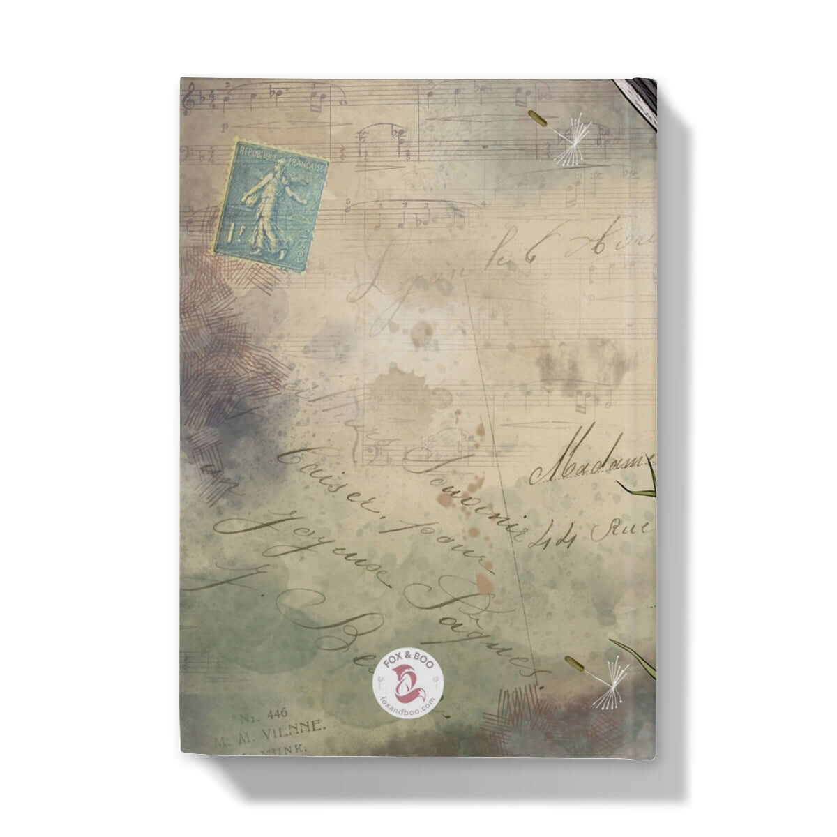 Vintage Style Long Tailed Tit Hardback Journal featuring an illustration of a Long tailed Tit bird on the cover.